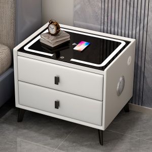 MLZH | Vintage & Modern Lockable Bedside Storage Cabinet