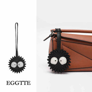 Evertoner Đen Than Bóng móc khóa da Túi móc khóa túi dễ thương đơn giản Cá Tính xu thế cho nữ Với Phụ Kiện Xấu Xí Dễ Thương Ít Than Bóng