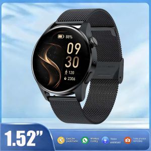 Mens Watch Smartwatch Business Watch Sporty Casual Watch 1.52 Inch Screen Features Multiple Sports Modes Music Control Perfect