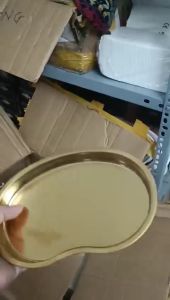 Khay hạt đậu inox vàng hũ đựng bông vàng đựng dụng cụ y tế