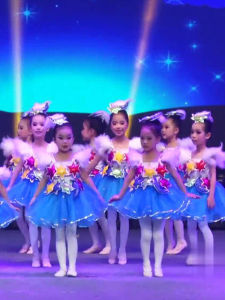 Happy Little Star Dance Costume Childrens Performance Outfit Kindergarten Cute Onesie Stage Six-One Girl Puffy Skirt