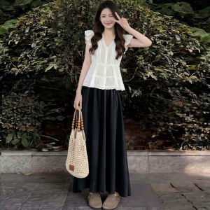 YAYANGREN | Chân Váy Xòe A-Line Từ Lụa Băng và Chiffon