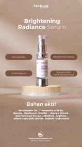 FACELAB - BRIGHTENING RADIANCE SERUM 15 ML | SERUM MENCERAHKAN WAJAH KUSAM DAN DARK SPOT | MERATAKAN WARNA KULIT DAN PENCEGAH BOPENG AMPUH BPOM