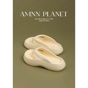 AMNN Creamy Pauffe Summer Outdoor Womens Sandals Versatile Beach Slippers Flat Heel EVA Material Comfortable Home Slippers