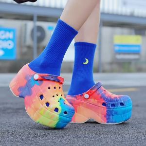 Giày Cao Gót Siêu Cao 10Cm Mới Mùa Hè Đế Dày Giày Rỗng Cho Nữ Thời Trang Nữ Xăng Đan Đi Biển Với Chiều Cao Tăng Và Mặc Bên Ngoài Giày Cao Gót Chất Liệu Da - Lazada