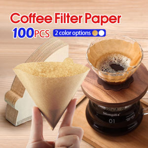 【🇸🇬 Fast Delivery】100 Pcs V60 Drip Filter Paper Coffee Maker Filter Natural wood pulp Espresso Machine Mocha Pot Paper Filter