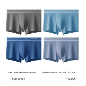 Pure Cotton Low Rise Boxer Shorts for Men Youth Loose Fit Flat Angle Briefs Comfortable Breathable Mens Underwear Briefs