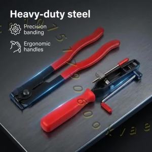 CV Joint Boot Clamp Pliers Set Ear Type Hose Clamp Tool Heavy Duty Banding Tool for Car Axle Dust Cover Repair