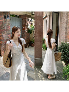 V-Neck Cinched Waist Slimming Dress