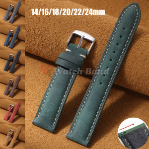 Vintage Dark Brown Watch Strap 18mm 20mm 22mm 24mm Bracelet 14mm 16mm Quick Release Watchband for Samsung Galaxy Watch 8/7/6/5/4