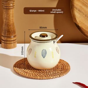 Heat-Resistant Ceramic Oil and Salt Jar
