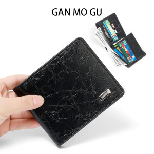 Ganmogu Mens Minimalist High-Quality Wallet Card Holder Short Multi-Functional Large Currency Position Leather Bag Coin Purse