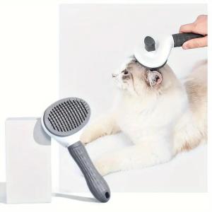 Grefay Easy Clean Dog Brush-with 153° Ball Head for&Blood CirculationFriendly Soft GripReduces Household Pet HairDog Grooming