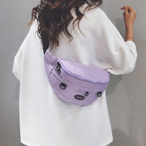 Korean Style Womens Crossbody Bag Sporty Versatile Single Shoulder Mobile Phone Waist Bag Casual Pure Color Summer Bag