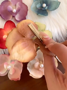 Nicedays🍒Jepit Rambut Mutiara Anggrek Kupu-kupu Gradien / Hiasan Kepala Bunga Peri / Klip Poni Segar