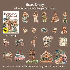 1Pack/3Pack 6 Style Aesthetic Summer Travel Stickers Journey Series for Journal Scenes