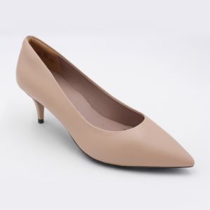 HOPE ROZA (ROSA) - NORMA Women Pointed Toe Kitten Heel Pump - Soft Leather Heels With Anti Slip Sole for Office Wear - Nude