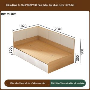 MINGDUO | Giường Có Hộc Lưu Trữ Tatami 1.2m
