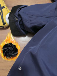 กางเกงปีนเขาแบบหลวมๆ บุขนแกะ กางเกงขายาวทรงตรงสำหรับผู้ชาย กางเกงขายาวฤดูหนาวแบบมีเชือกผูกเอว อบอุ่น กางเกงขายาวสำหรับใส่ทำงานในหิมะ