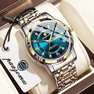 PAAZOMU 2025NEW Luxury Quartz Man Wristwatch Sport Men Watches Waterproof Luminous Date Stainless Steel Mens Watch