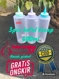 botol kecap 600ml/botol saus/botol mayones/botol sambal berkualitas/botol kecap ukuran 600ml