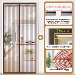 ZIMENGYUAN | Magnetic Side Open Mosquito Preventing Curtain Mesh Window No Drill Installation Magnetic Net Ventilation Screen