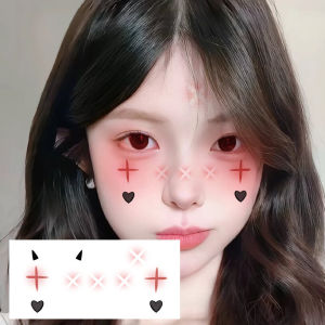 ฮาโลวีนสยองขวัญแต่งหน้าสติกเกอร์ปลอมรอยแผลเป็น Blush Tattoo สติกเกอร์ทันตกรรมรากฟันเทียมสําหรับปาร์ตี้บาร์ตกแต่งยุโรปสไตล์