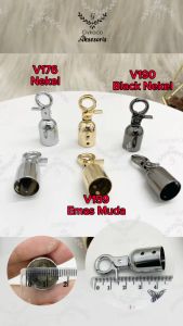 Aksesoris Tas Variasi V190, V159 & V176: Gantungan Tali Tas & Rumbai Lonceng Baut PREMIUM - NEKEL HITAM, EMAS MUDA & NEKEL CHROME - (IMPORT)