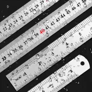 BINLU Stainless Steel & Metal Ruler 30cm - Durable for School & Office