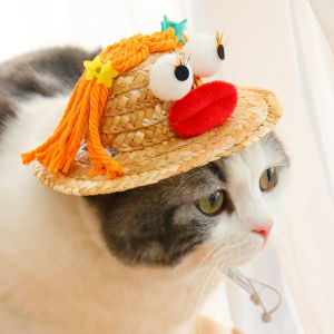 Summer Decorative Bee Hat for Small Medium Dogs And Cats Pet Costume Change Photography Props Teddy Doggie Cute Little Grass Hat