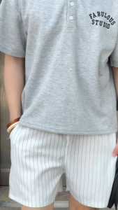 Quần short kẻ sọc nam nữ form rộng màu trắng SUN A9 thiết kế basic dễ phối đồ phong cách hàn quốc