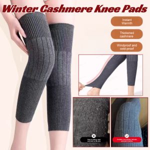 Extended Warm Cashmere Knee Pads Non-Slip Wool Knee Brace Pads Thermal Old Cold Legs Knee Support Cold-Proof Leg Pad Joint Protection