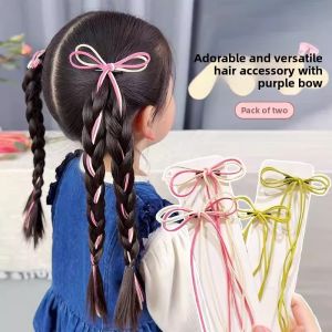 Korean Style Childrens Hair Clips with Butterfly Knots And Flowing Ties New Style Girls Double Tail Braiding Tools No Damage to Hair Accessories