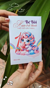 COMBO 100 thiệp đầy tháng cho bé gái bé trai dễ thương cute