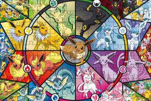 Kayou | Japanese Anime Pokemon Jigsaw Puzzle 500/1000pcs Pikachu Eevee Family Mosaic Picture Game Home Decor Party Favor
