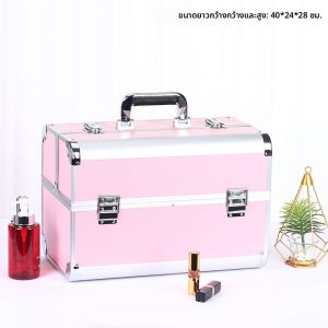 อลูมิเนียมอัลลอยด์แบบพกพากระเป๋าแต่งหน้าความงาม Hairdressing กล่องเครื่องมือ ผู้หญิง Handy Carry-On เครื่องสําอางค์สไตล์สดกล่องเก็บ