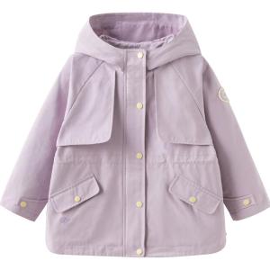 Dave&Bella Trendy Outdoor Windproof Hooded Jacket for Girls Ages 4-13 Autumn New Arrival Fashionable Childrens Outerwear