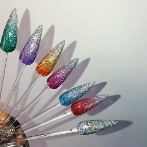 Vendeeni Multi-Function Holographic Firework Gel Vendeeni新品甲油胶套装百搭秋冬流行七彩镭射万花筒美甲店专用胶