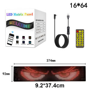 LED Matrix Pixel Panel Display Screen Flexible RGB Car Pattern Graffiti Scrolling Text Animation Shop Reminder Light Bluetooth