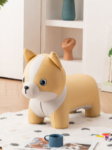 Cute Dog Animal Chair Doll Shape Stool Creative Cartoon Seat Change Shoe Stool Living Room Children Pet Stool Non-Assembled
