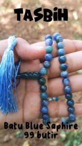Tasbih Batu Blue Sapphire Afrika 99 Butir