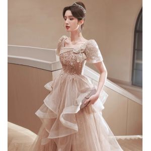 Elegant Princess Style Evening Gown Womens Adult Ball Hostess Luxury Lightweight Specialized High-End Concert Dress