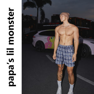 Papas lil monster | Bộ Áo Dài Tay Caro Đính Sequin và Quần Short