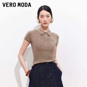 Vero Moda | New Summer Cotton Wool Acetate Women Knit Polo Neck Short Sleeve