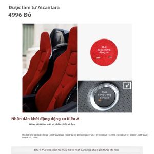 ALCANTARA | Miếng Dán Trang Trí Nút Khởi Động/dừng Động Cơ Alcantara Cho Buick Verano Regal GL8 Excelle Envision Encore - Phụ Kiện Ô Tô Màu Đen/đỏ/xanh Dương