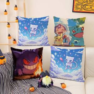Bandai | Pokemon Charizard Anime Plush Pillow Cover Soft Short Plush Cushion Cover For Sofa Bedroom Living Room Home Decor Gift
