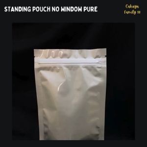 (20 Lembar) Alumunium Standing Pouch Kemasan Full Alumunium Pure Silver Kemasan Penyimpanan
