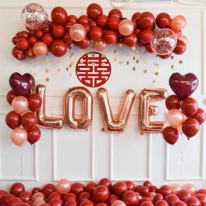 Creative Proposal Wedding Decoration Balloon Set Ruby Red