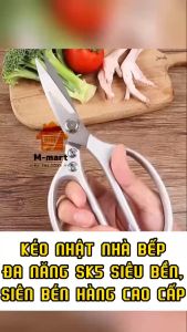 Kéo làm bếp kéo Nhật đa năng kéo cắt gà kéo nhà bếp lưỡi thép SK5