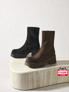 Belle | Retro Elastic High Heel Warm Short Boots
